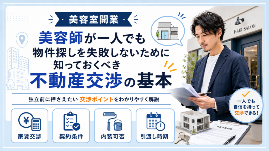 美容師が一人でも物件探しを失敗しないために知っておくべき不動産交渉の基本