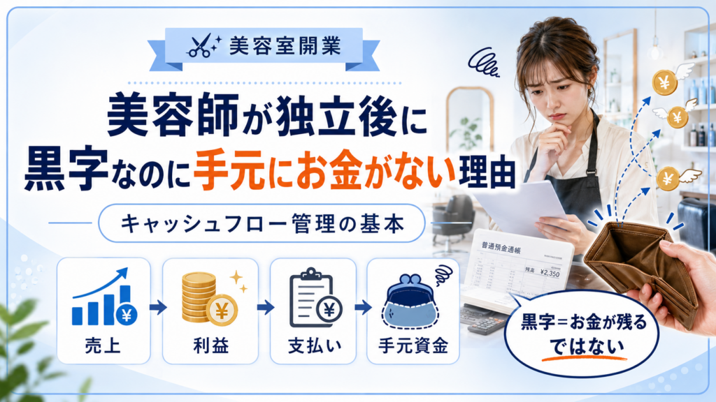 美容師が独立後に黒字なのに手元にお金がない理由｜キャッシュフロー管理の基本
