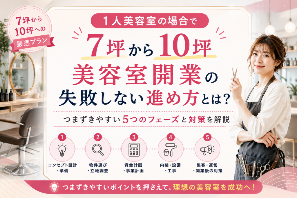 一人美容室を7〜10坪で開業するには？費用と進め方を順番に解説