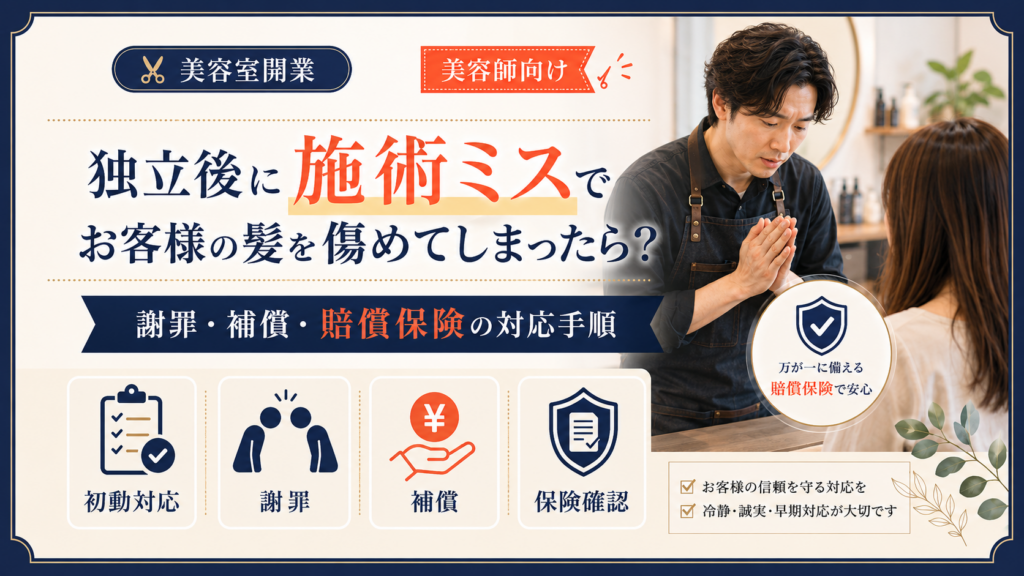 美容室独立後に施術ミスでお客様の髪を傷めてしまったら？謝罪・補償・賠償保険の対応手順