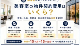 美容室の物件契約費用|敷金・礼金・保証金・仲介手数料の内訳