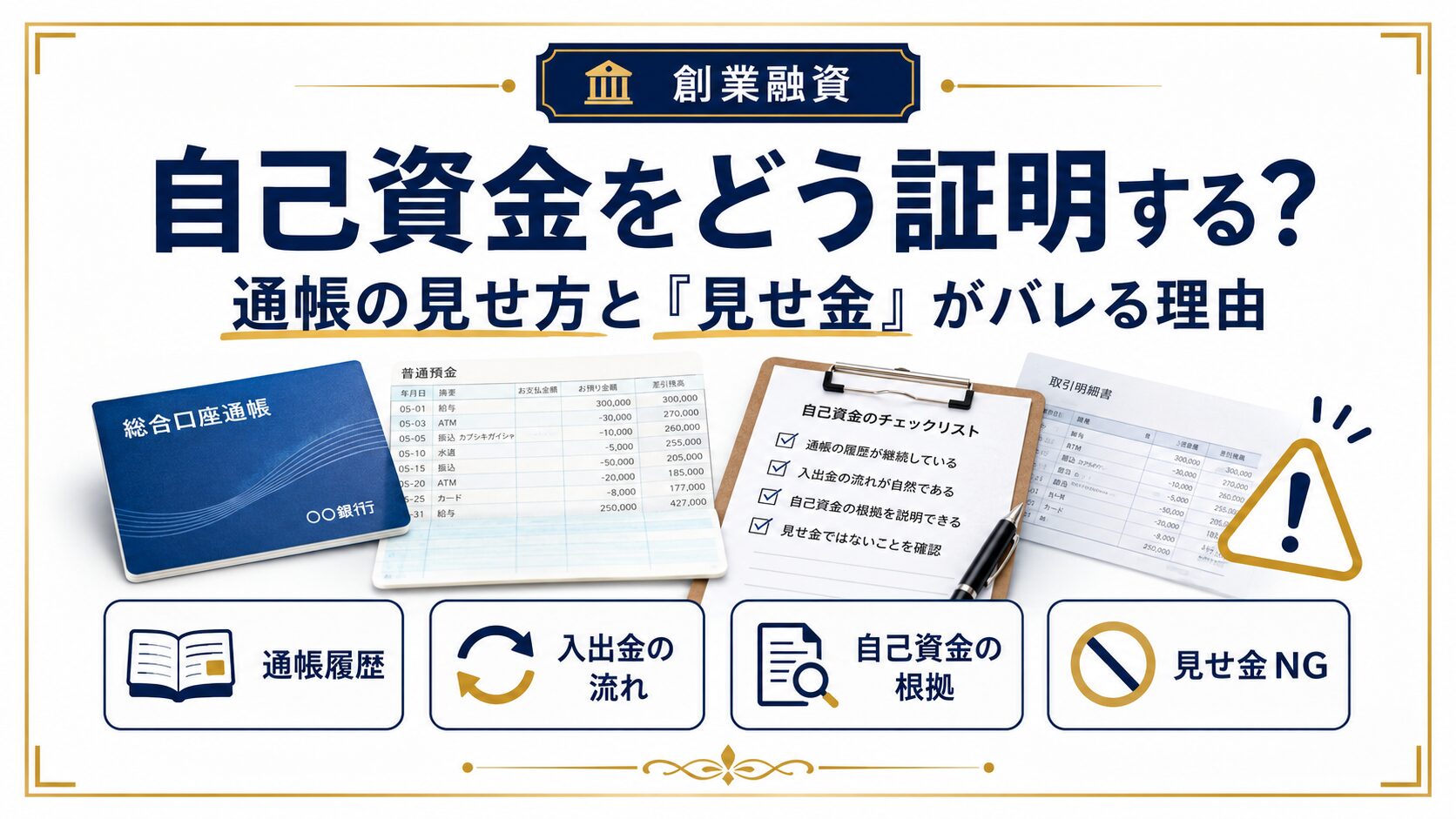 自己資金をどう証明する?通帳の見せ方と「見せ金」がバレる理由