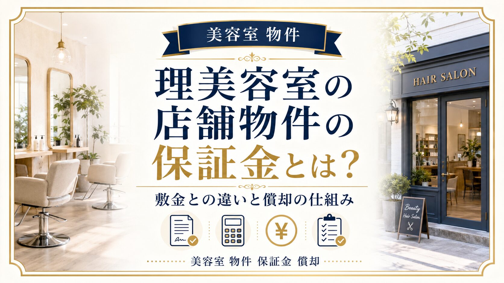 理美容室の店舗物件の保証金とは?敷金との違いと償却の仕組み