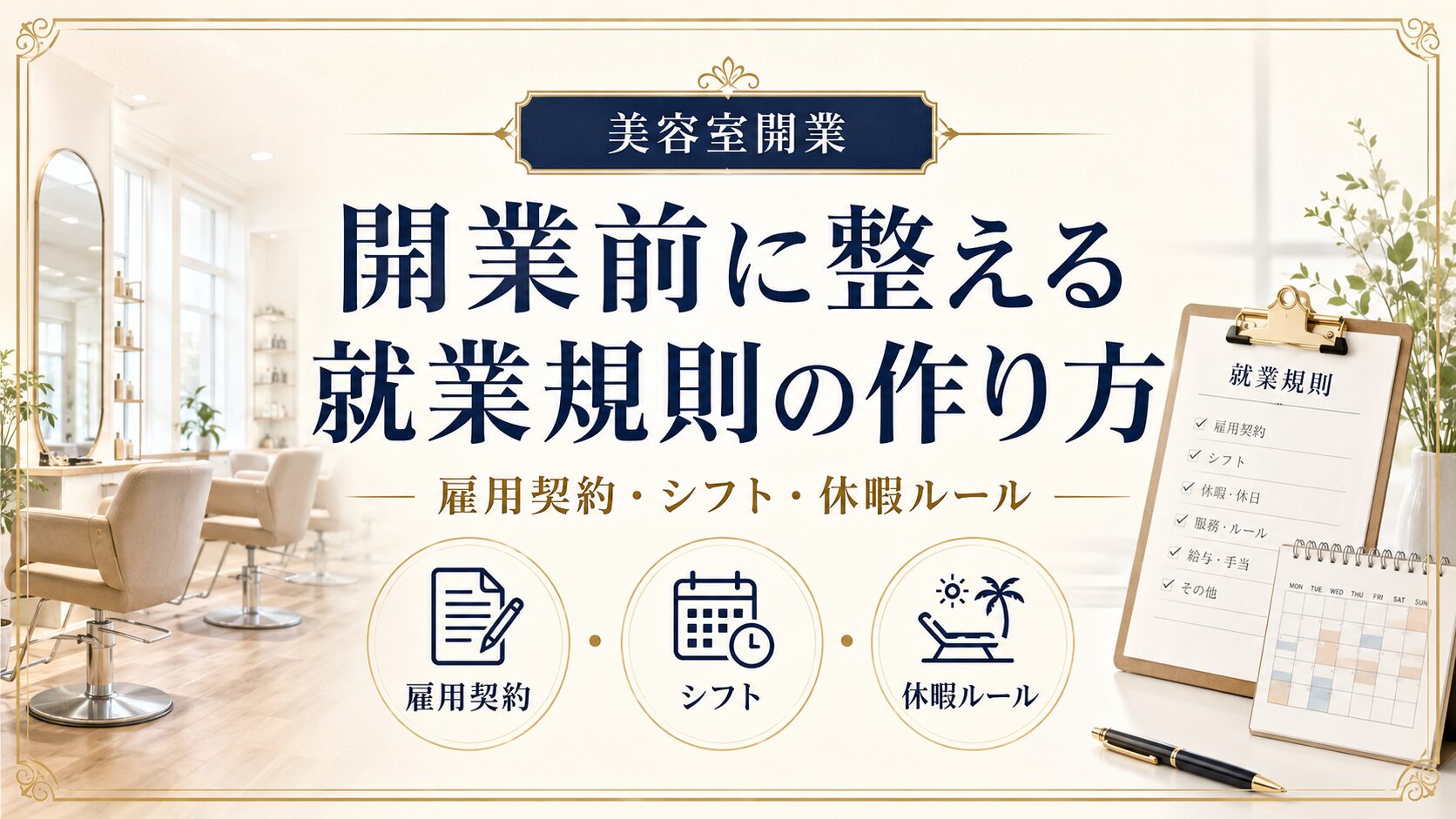 開業前に整える就業規則の作り方｜雇用契約・シフト・休暇ルール