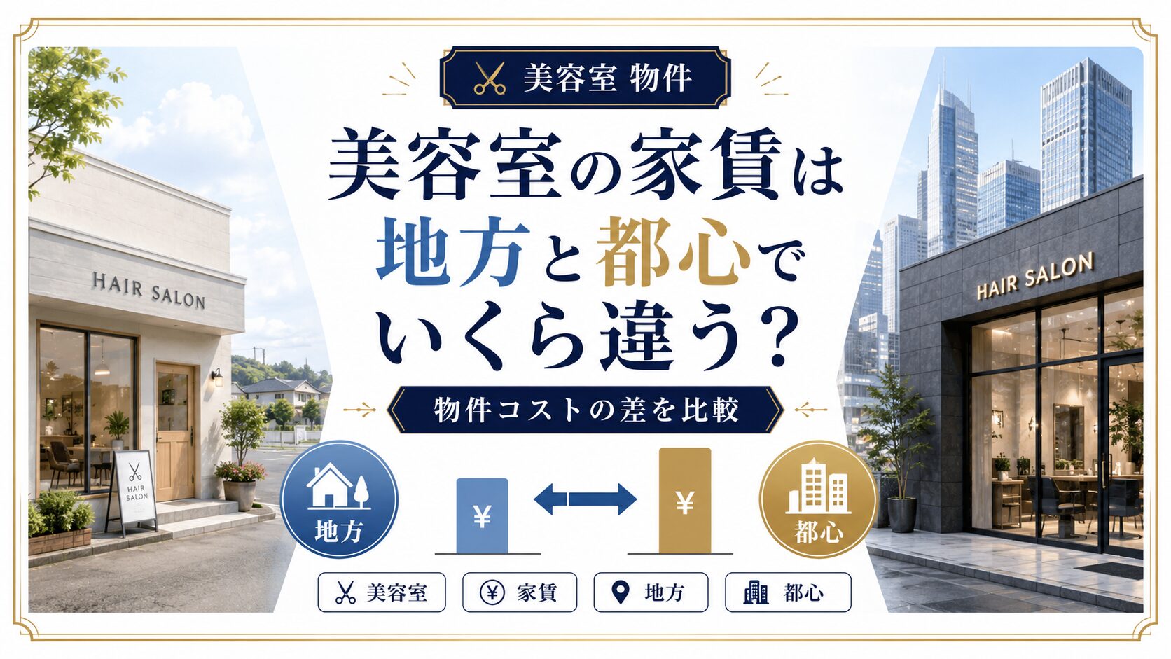 美容室の家賃は地方と都心でいくら違う?物件コストの差を比較
