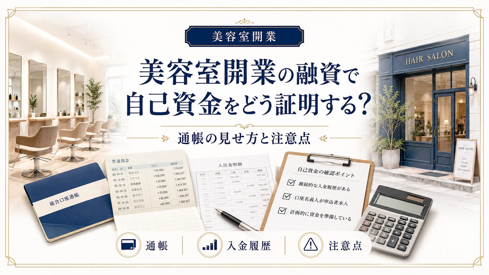 美容室開業の融資で自己資金をどう証明する？通帳の見せ方と注意点