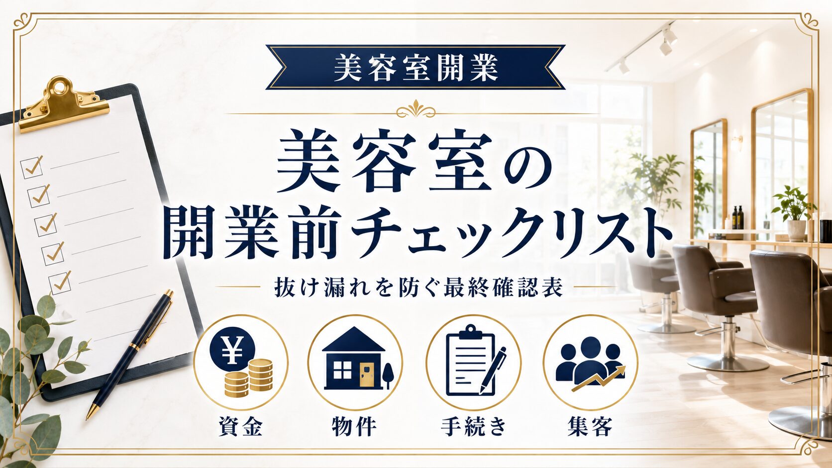 美容室の開業前チェックリスト｜抜け漏れを防ぐ最終確認表