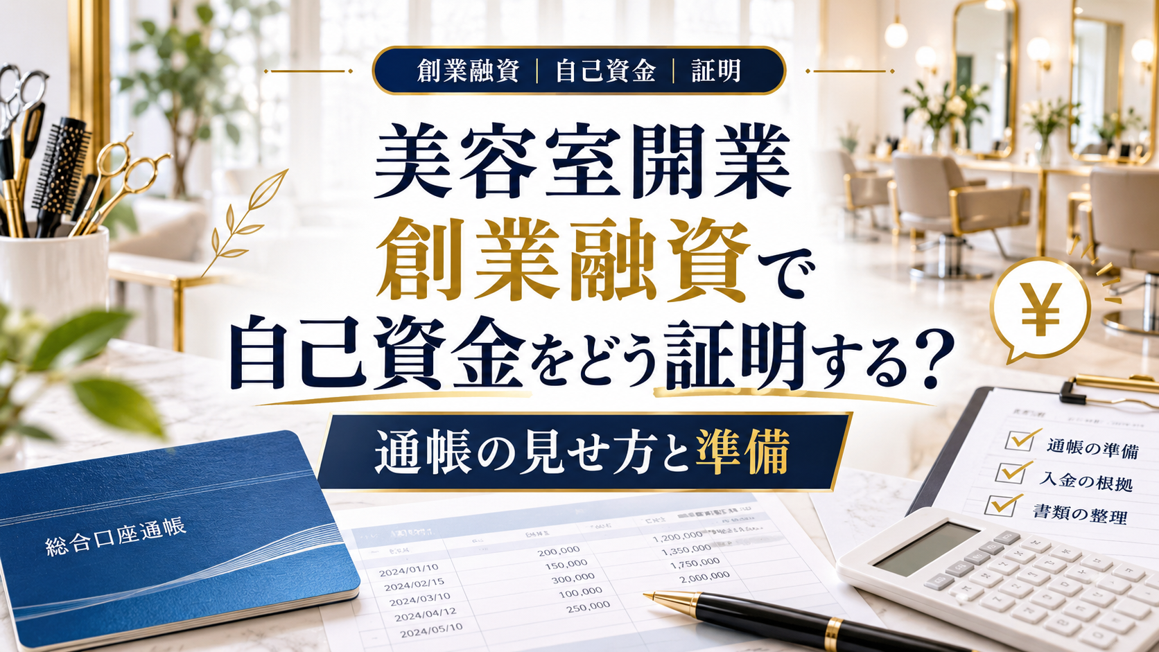 美容室開業の創業融資で自己資金をどう証明する?通帳の見せ方と書類準備の実務