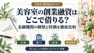 美容室の創業融資はどこで借りる?金融機関5種類の特徴を比較解説