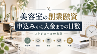美容室の創業融資の申込みから入金までの日数|スケジュール実際