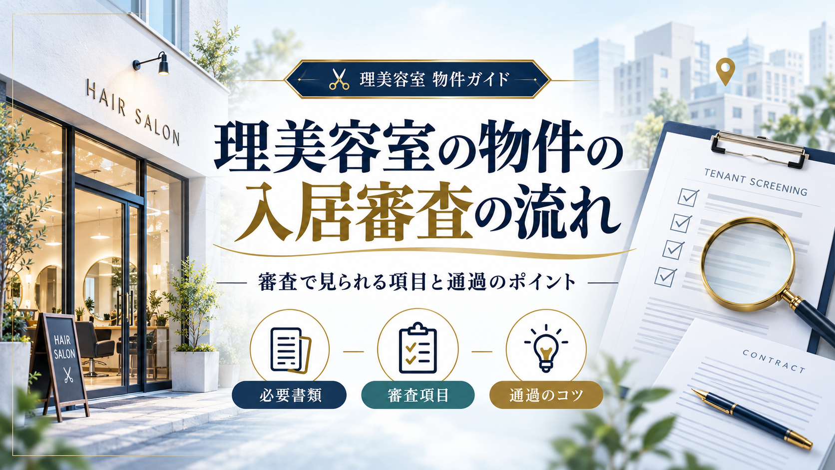 理美容室の物件の入居審査の流れ|審査で見られる項目と通過のポイント