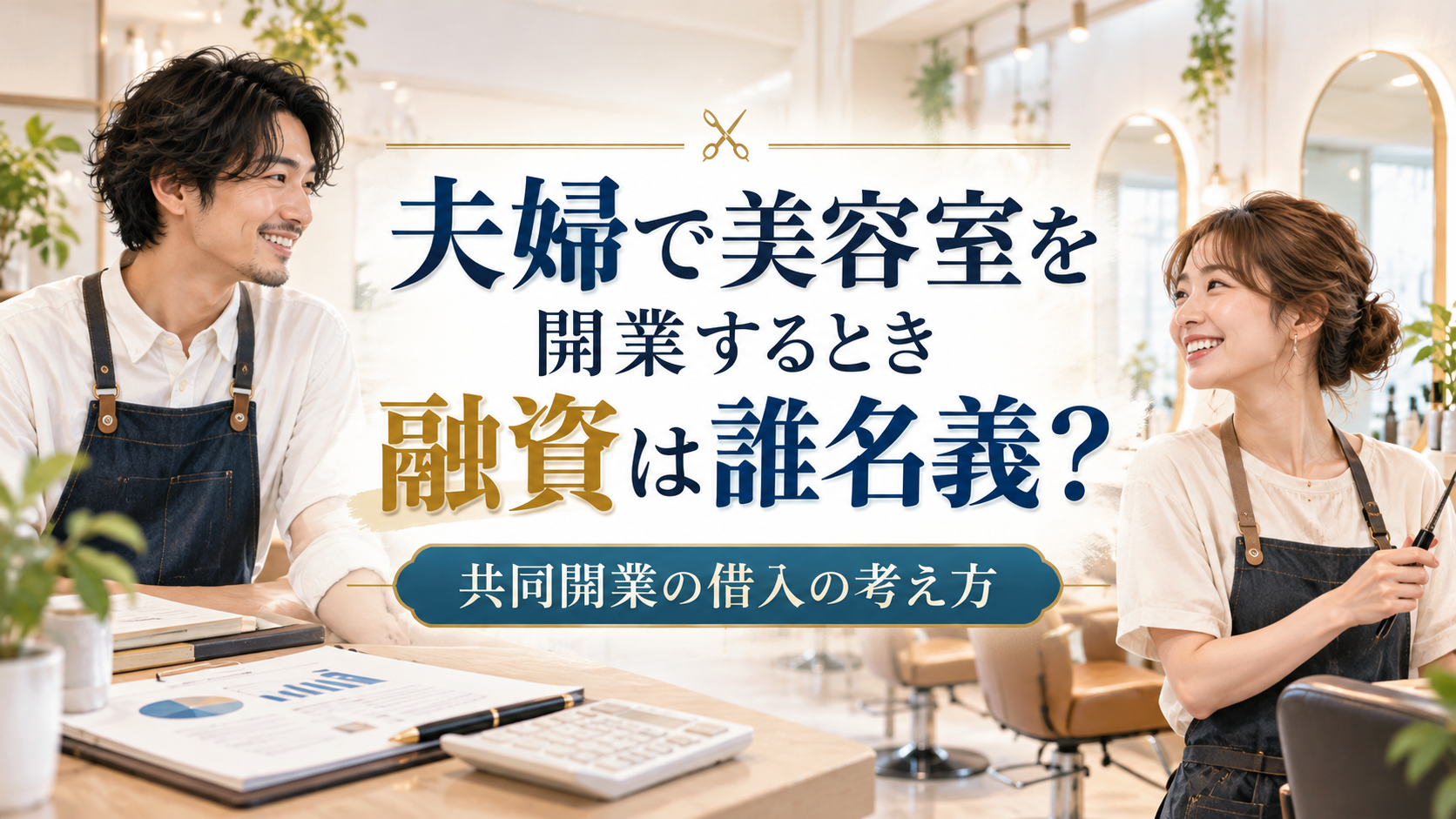 夫婦で美容室を開業するとき融資は誰名義?共同開業の借入の考え方