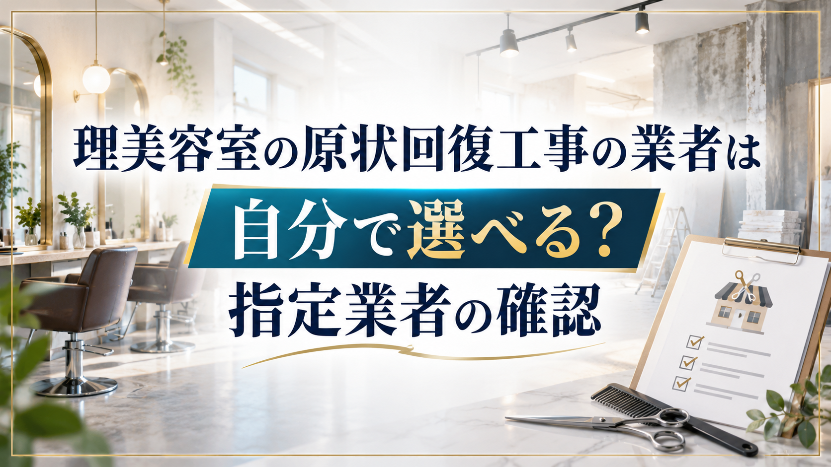 理美容室の原状回復工事の業者は自分で選べる?指定業者の確認と交渉のポイント
